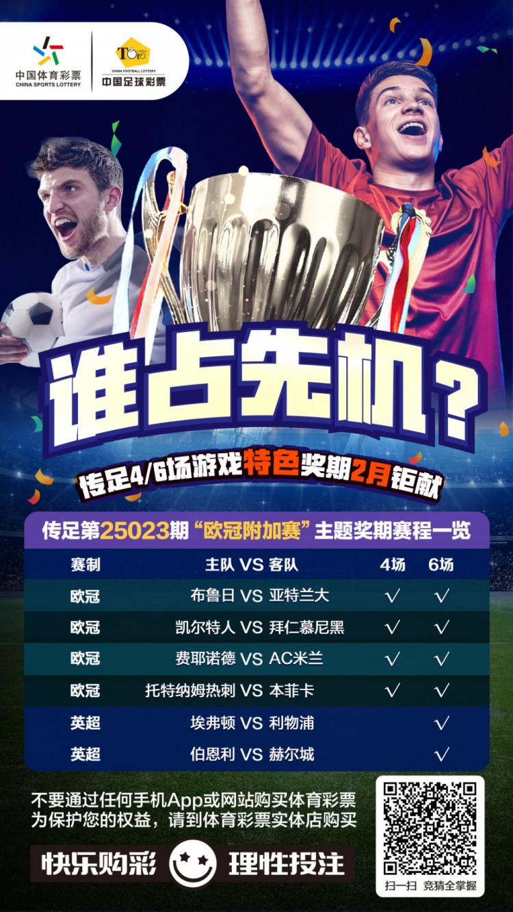  誰占先機(jī)？！傳足特色獎(jiǎng)期第25023期聚焦歐冠附加賽