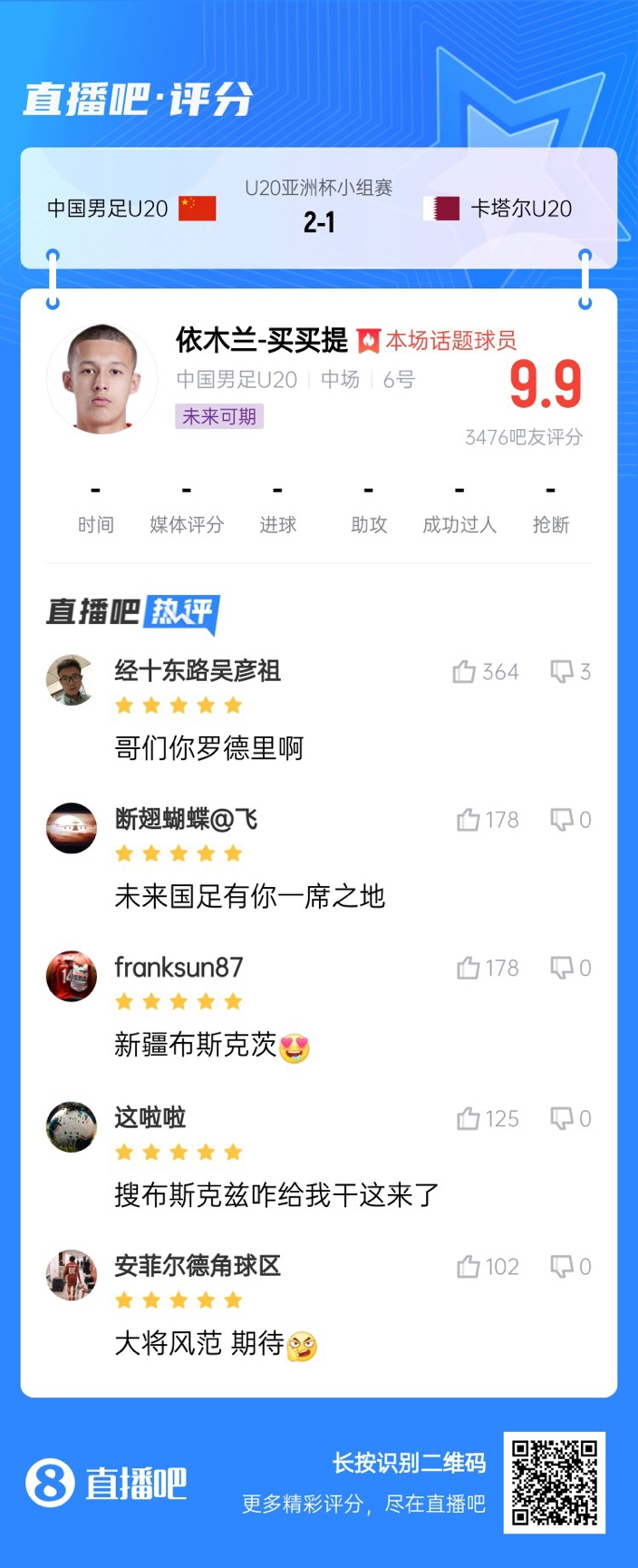 依木蘭+陳澤仕泰山中場連線！19歲依木蘭獲封：新疆布斯克茨！
