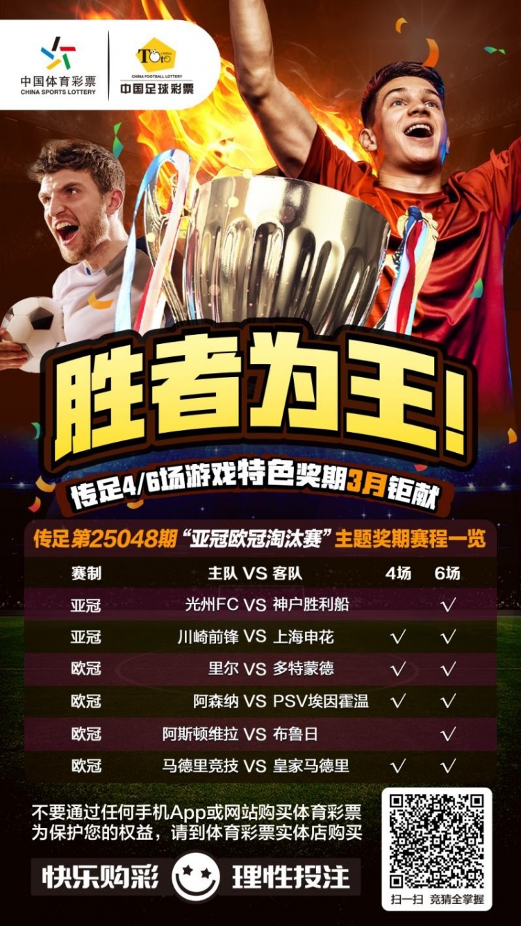  勝者為王！傳足特色獎(jiǎng)期第25048期聚焦亞冠歐冠淘汰賽