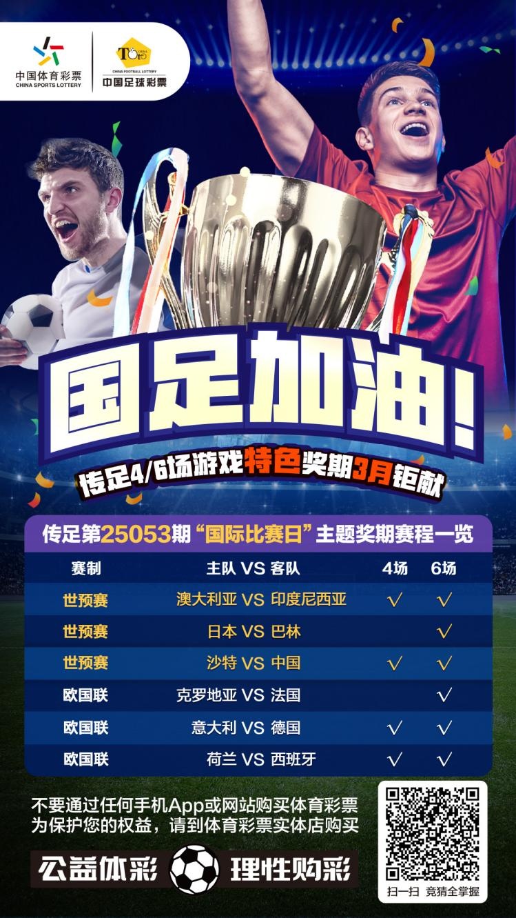  國(guó)足加油！傳足特色獎(jiǎng)期第25053期聚焦國(guó)際比賽日