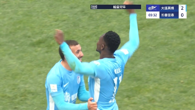  馬萊萊大連處子球！呂焯毅助攻馬萊萊破門，大連英博2-0亞泰