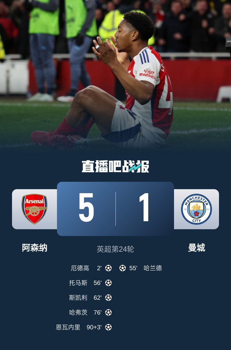  硬氣槍手無畏強(qiáng)敵！阿森納本賽季5-1碾壓曼城，3-0完勝皇馬