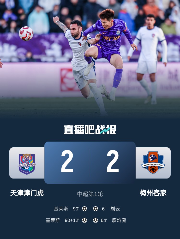  和風(fēng)勁吹！今日下午中超4場比賽全部以平局收場